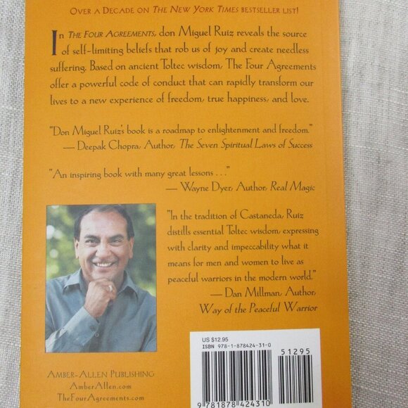 The Four Agreements Amber-Allen Publishing 1997 Paperback Don Miguel Ruiz - Picture 6 of 6